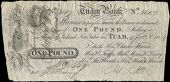 Co Galway, Tuam, Tuam Bank, One Pound, 10 February 1814, no. 3689, for Hon. Charles Ffrench, Henry. E. Taaffe,...