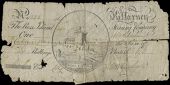 Co Kerry, Killarney, Ross Island Mining Co, Six Shillings British, no. 1222. Ragged edges, small holes and splits in...