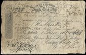 Co Waterford, Waterford, Waterford Bank, Post Bill for Five Pounds, 1 December 1808, no. 638, for Abram Atkins,...