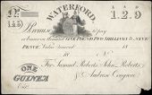 Co Waterford, Waterford, One Guinea (One Pound, Two Shillings and Ninepence), proof on card for Samuel Roberts, John...