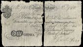 One Guinea, 9 September 1815, no. 948, contemporary forgery on watermarked paper (Pick –). Split at centre and not...