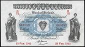 One Pound (2), 23 February 1942, B/18 prefix; 24 August 1942, B/19 prefix, signatures of H.J. Adams (Pick 55b) [2]....