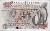 Ten Pounds, 1967-8, T 000000, De la Rue specimen, signature of W.E. Guthrie (Pick 58). Adhesive residue on back of...