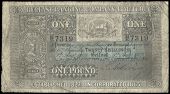 One Pound, 9 August 1909, H/E 7319, signature of S.A. Robinson, 41 branches (Pick A50). Pressed, otherwise very good...