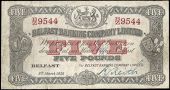Five Pounds, 8 March 1928, B/Z 9544, signature of R. Keith (Pick 127b). Partial stamp on front, pinholes, nick on...
