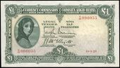 One Pound, 10 September 1928, H/03 006055, Brennan-McElligott signatures (MacDevitt E-075; Pick 2A). About extremely...