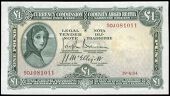 One Pound, 19 April 1934, 50J 081011, Brennan-McElligott signatures (MacDevitt E-076; Pick 2A). Pressed, otherwise...