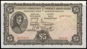 Five Pounds, 23 October 1928, T/09 067919, Brennan-McElligott signatures (MacDevitt E-088; Pick 3A). Two pinholes in...
