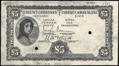 Five Pounds, uniface black and white proof on paper, small numbers inked in top margin and ‘OK P.N. 9671’ at...