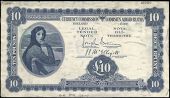 Ten Pounds, uniface blue and white proof on paper, small numbers inked in top margin and ‘OK P.N. 9849’ at...