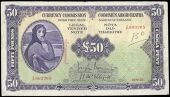 Fifty Pounds, 10 September 1928, Y/01 003205, Brennan-McElligott signatures (MacDevitt E-121; Pick 6). Pinholes, a...