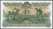 The Bank of Ireland, One Pound, 4 October 1938, 88BA 010182, Brennan-Gargan signatures (MacDevitt E-001; Pick 8a)....