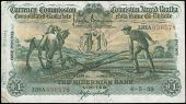 The Hibernian Bank Ltd, One Pound, 4 May 1939, 22HA 030578, Brennan-Campbell signatures (MacDevitt E-009; Pick 14a)....