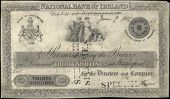 Thirty Shillings, Bank of Waterford, uniface proof on card, bank title crossed through at top with notation 'June 9...