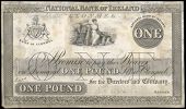 One Pound, Clonmel, uniface proof on card, stamped SPECIMEN at lower right (Pick –). Paper remnants on back and...