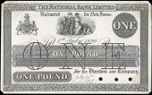 One Pound, 1 July 1899, uniface proof on card, 85 branches in five lines, three small punch-holes, 'July 24th 1899'...