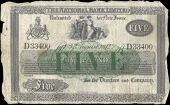 Five Pounds, 5 August 1914, D 33400, 87 branches in seven lines, signature uncertain (Pick –). Pencilled numbers...
