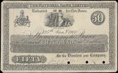 Fifty Pounds, 25 January 1901, uniface proof on card, 86 branches in six lines, 'Jan 7 1901' pencilled at lower...