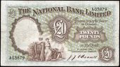 Twenty Pounds, 1 August 1942, A 03879, signature of J.J. O'Donnell (Pick 161a). Pencilled number on back, otherwise...