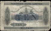 Ten Pounds, 1929, new bank title on Northern Banking Co Ltd issue, 10 October 1921, B 0999, signature of A.P. Tibbey...