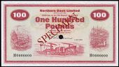 One Hundred Pounds, 1 July 1970, H 0000000, stamped SPECIMEN in red either side, small punch-hole at centre,...