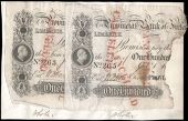 One Hundred Pounds (2), both 1 October 1840, nos. 263 and 265, Limerick, part notes stamped CANCELLED twice in red...
