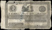 One Pound, 15 June 1861, A 41334, Athlone, stamped CANCELLED on left side, endorsed on back ‘John Doody, Newmarket...