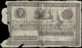 One Pound, 15 November 1844, no. 64255, Coleraine, stamped CANCELLED twice in red on right side (Pick –). Split...
