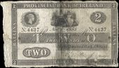 Two Pounds, 1 November 1853, no. 4437, Ballina (Pick –). Split and rejoined with tape at centre, pinholes,...