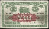 Ten Pounds, 10 October 1938, N 49426, signature of G.A. Kennedy (Pick 237). Large pinhole at upper left and has been...