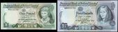 One Pound, 1 January 1977, signature of J.G. McClay (Pick 247a); One Pound, 1 January 1979, Five Pounds, 1 January...