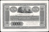 Ten Pounds, 1 July 1857, uniface proof on India paper card, 18 branches, SPECIMEN stamped at lower right,...
