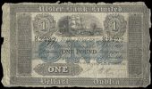 One Pound, 1 October 1907, G/G 2422, signature of R. Patton, 64 branches (Pick A131). Worn and damaged edges,...