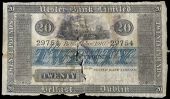 Twenty Pounds, 1 January 1910, no. 29754, signature of Robert Russell, 66 branches (Pick A134). Discoloured with...