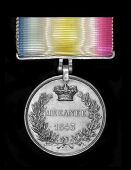 Meeanee 1843 (John Blair, 22nd Regt.) fitted with fitted with silver clip and bar suspension, good very fine and...