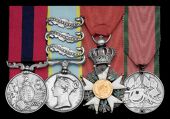 A fine Crimea Heavy Brigade D.C.M. group of four awarded to Lieutenant W. Percy, 9th Lancers, late 4th Royal Irish...