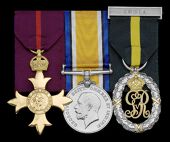 A military O.B.E. group of three awarded to Honorary Major Francis Gordon Griffith, North Western Railway Battalion,...