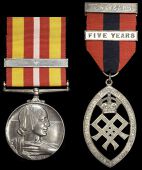 Voluntary Medical Service Medal, with 1 bar, silver (Gladys T. Paget), mounted as worn; Soldiers’ Sailors’ and...