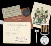 A scarce British South Africa Company’s 1890-97 Medal awarded to Private F. Hutley, West Riding Regiment who, on...