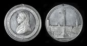 Nelson Testimonial Medal 1844, by E. Avern, obv. bust of Nelson facing left, enclosed by a garter, ‘England...