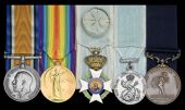 An unusual Great War lifesaving group of five awarded to Lieutenant-Commander W. B. Stantan, a Civilian Naval Stores...