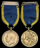 An Edward Medal awarded to Edward Nurse for the gallant rescue of an entombed miner at the Ireland Colliery,...