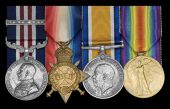 A fine Great War M.M. and Bar group of four awarded to Lance-Sergeant F. Emerson, Royal Fusiliers, who was decorated...