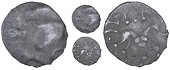 Corieltauvi, Vep, Half-Unit, trace of design, rev. horse right, vep above, pellet behind and below, 0.48g (BMC...