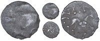 Corieltauvi, Vep, Half-Unit, trace of design, rev. horse right, vep above, pellet behind and below, 0.48g (BMC...