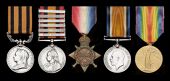 Five: Corporal C. Boddington, Rhodesia Regiment, injured by being ‘struck by lightning’ on 31 October 1900; and...