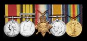 Five: Subadar Sultan Ali, Baluchistan Infantry

China 1900, no clasp (2593 Lce. Naik, 30th Baluch Infy.); Africa...