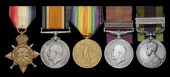 Five: Sapper Hakim Khan, Bombay Sappers and Miners

1914-15 Star (No.4147 Spr., 3/S.& M.); British War and Victory...