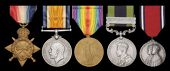 Five: Havildar Sohbat Khan, 54th Sikhs, Frontier Force Rifles

1914-15 Star (No.3539 Sepoy, 1/54/Sikhs F.F.);...