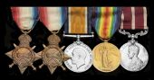 Five: Serjeant R. G. Bruce, Royal Highlanders and Corps of Military Staff Clerks, awarded the Indian Army M.S.M. for...